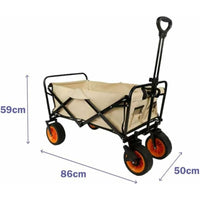 Marbueno Faltbarer Multiuswagen Stahl 200 KG Beige Garten, Strand, Camping 86X50X59 cm