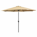 Marbueno Sonnenschirm Stahl 8 Streben D270 cm Polyester Braun Garten 10482