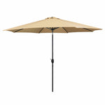 Marbueno Sonnenschirm Stahl 8 Streben D270 cm Polyester Braun Garten 10482