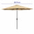 Marbueno Sonnenschirm Stahl 8 Streben D270 cm Polyester Braun Garten 10482