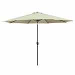 Marbueno Sonnenschirm Stahl 8 Streben D270 cm Polyester Beige Garten 10483