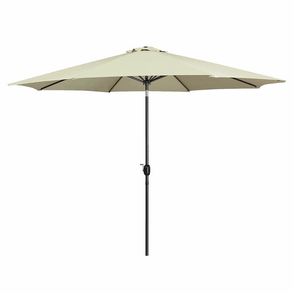 Marbueno Sonnenschirm Stahl 8 Streben D270 cm Polyester Beige Garten 10483