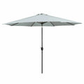 Marbueno Sonnenschirm Stahl 8 Streben D270 cm Polyester Weiß Garten, Pool, Terrasse