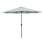Marbueno Sonnenschirm Stahl 8 Streben D270 cm Polyester Weiß Garten, Pool, Terrasse