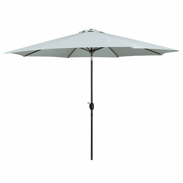 Marbueno Sonnenschirm Stahl 8 Streben D270 cm Polyester Weiß Garten, Pool, Terrasse