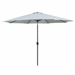 Marbueno Sonnenschirm Stahl 8 Streben D270 cm Polyester Weiß Garten, Pool, Terrasse