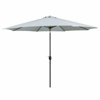 Marbueno Sonnenschirm Stahl 8 Streben D270 cm Polyester Weiß Garten, Pool, Terrasse