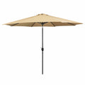 Marbueno Sonnenschirm Stahl 8 Streben D300 cm Polyester Braun Garten, Pool, Terrasse