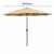 Marbueno Sonnenschirm Stahl 8 Streben D300 cm Polyester Braun Garten, Pool, Terrasse