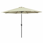 Marbueno Sonnenschirm Stahl 8 Streben D300 cm Polyester Beige Garten, Pool 10486