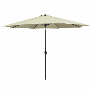 Marbueno Sonnenschirm Stahl 8 Streben D300 cm Polyester Beige Garten, Pool 10486