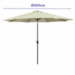 Marbueno Sonnenschirm Stahl 8 Streben D300 cm Polyester Beige Garten, Pool 10486