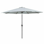 Marbueno Sonnenschirm Stahl 8 Streben D300 cm Polyester Weiß Garten, Pool, Terrasse