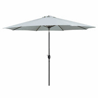 Marbueno Sonnenschirm Stahl 8 Streben D300 cm Polyester Weiß Garten, Pool, Terrasse