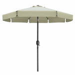 Marbueno Sonnenschirm Stahl 8 Stangen D270 cm Polyester Beige Garten, Pool, Terrasse