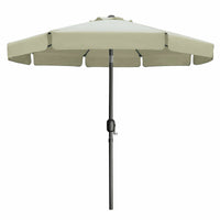 Marbueno Sonnenschirm Stahl 8 Stangen D270 cm Polyester Beige Garten, Pool, Terrasse