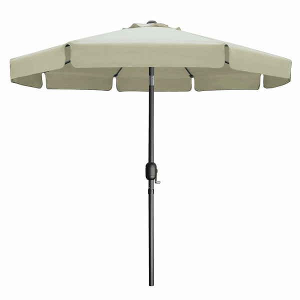 Marbueno Sonnenschirm Stahl 8 Stangen D270 cm Polyester Beige Garten, Pool, Terrasse
