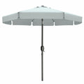 Marbueno Sonnenschirm Stahl 8 Streben D300 cm Polyester Weiß Garten, Pool, Terrasse