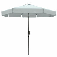 Marbueno Sonnenschirm Stahl 8 Streben D300 cm Polyester Weiß Garten, Pool, Terrasse