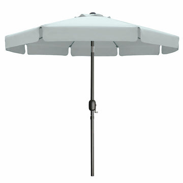 Marbueno Sonnenschirm Stahl 8 Streben D300 cm Polyester Weiß Garten, Pool, Terrasse