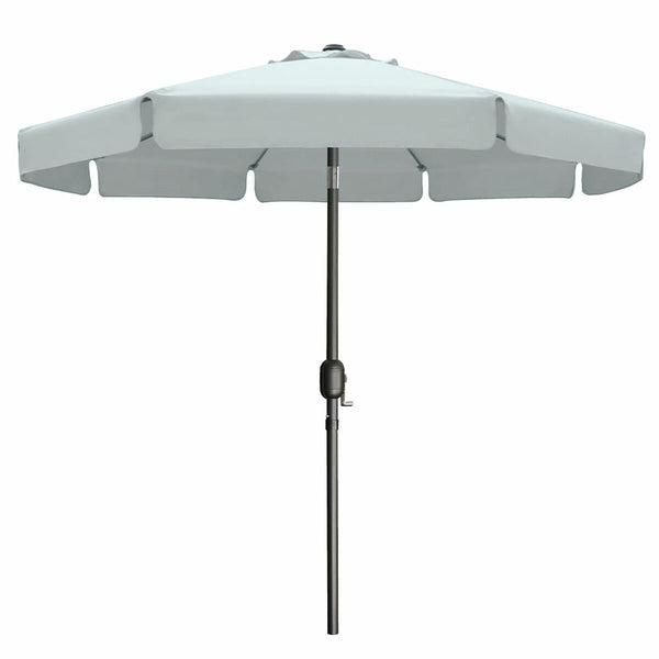 Marbueno Sonnenschirm Stahl 8 Streben D300 cm Polyester Weiß Garten, Pool, Terrasse