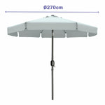 Marbueno Sonnenschirm Stahl 8 Streben D300 cm Polyester Weiß Garten, Pool, Terrasse