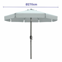 Marbueno Sonnenschirm Stahl 8 Streben D300 cm Polyester Weiß Garten, Pool, Terrasse
