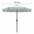 Marbueno Sonnenschirm Stahl 8 Streben D300 cm Polyester Weiß Garten, Pool, Terrasse