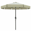 Marbueno Sonnenschirm Stahl 8 Streben D300 cm Polyester Beige Garten Terrasse 10490