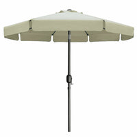 Marbueno Sonnenschirm Stahl 8 Streben D300 cm Polyester Beige Garten Terrasse 10490
