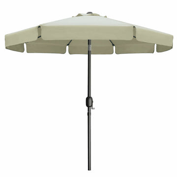 Marbueno Sonnenschirm Stahl 8 Streben D300 cm Polyester Beige Garten Terrasse 10490