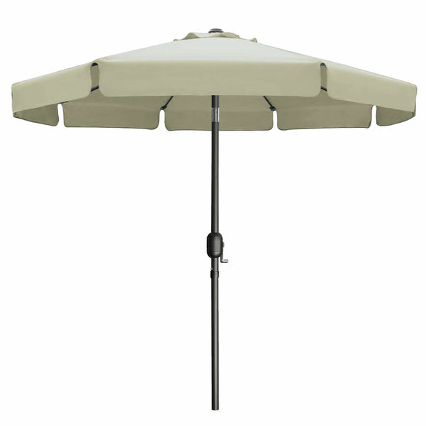 Marbueno Sonnenschirm Stahl 8 Streben D300 cm Polyester Beige Garten Terrasse 10490