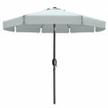Marbueno Sonnenschirm Stahl 8 Streben D300 cm Polyester Weiß Garten, Pool 10491