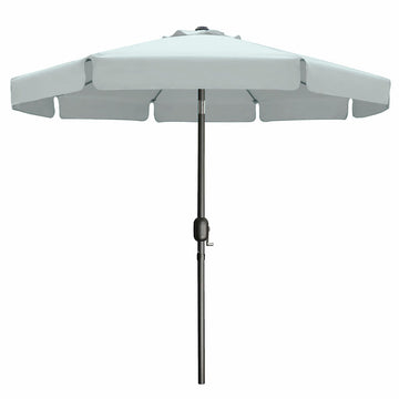 Marbueno Sonnenschirm Stahl 8 Streben D300 cm Polyester Weiß Garten, Pool 10491