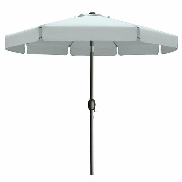 Marbueno Sonnenschirm Stahl 8 Streben D300 cm Polyester Weiß Garten, Pool 10491