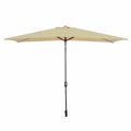 Marbueno Sonnenschirm Stahl 8 Streben 200x300 cm Polyester Braun Garten 10492