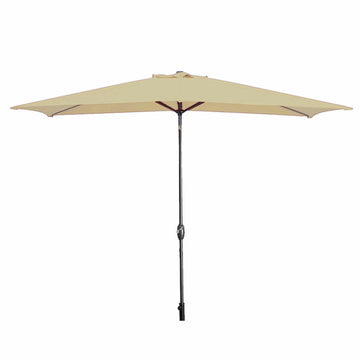 Marbueno Sonnenschirm Stahl 8 Streben 200x300 cm Polyester Braun Garten 10492