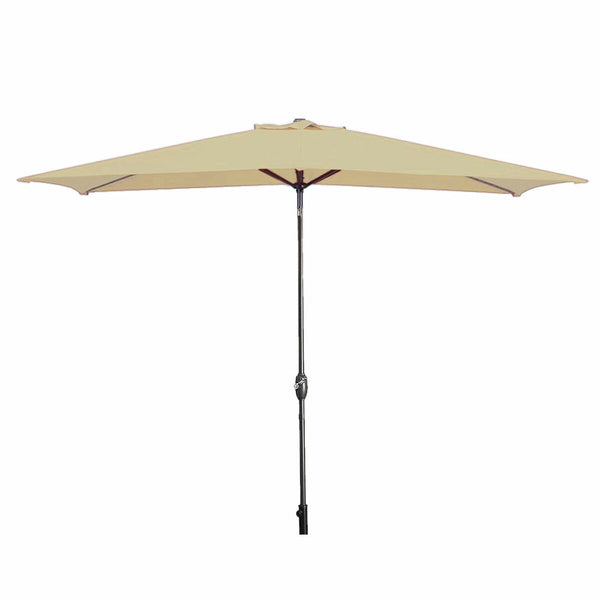 Marbueno Sonnenschirm Stahl 8 Streben 200x300 cm Polyester Braun Garten 10492