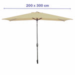 Marbueno Sonnenschirm Stahl 8 Streben 200x300 cm Polyester Braun Garten 10492