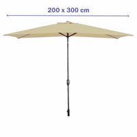 Marbueno Sonnenschirm Stahl 8 Streben 200x300 cm Polyester Braun Garten 10492