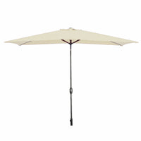 Marbueno Sonnenschirm Stahl 8 Streben 200x300 cm Polyester Beige Garten, Pool 10493