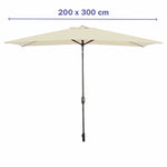 Marbueno Sonnenschirm Stahl 8 Streben 200x300 cm Polyester Beige Garten, Pool 10493