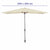 Marbueno Sonnenschirm Stahl 8 Streben 200x300 cm Polyester Beige Garten, Pool 10493