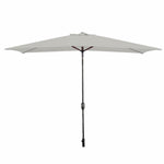 Marbueno Sonnenschirm Stahl 8 Streben 200x300 cm Polyester Weiß Garten, Pool, Terrasse