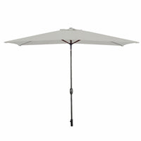 Marbueno Sonnenschirm Stahl 8 Streben 200x300 cm Polyester Weiß Garten, Pool, Terrasse
