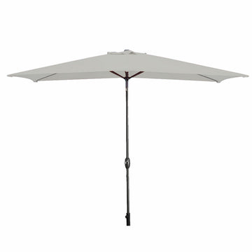 Marbueno Sonnenschirm Stahl 8 Streben 200x300 cm Polyester Weiß Garten, Pool, Terrasse