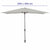 Marbueno Sonnenschirm Stahl 8 Streben 200x300 cm Polyester Weiß Garten, Pool, Terrasse