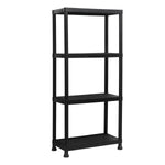Marbueno Regale 4 Böden Kunststoff Schwarz 61x31x131 cm Garten 10537