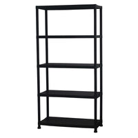 Marbueno Regal 5 Böden Kunststoff Schwarz 90x40x180 cm Garten 10539