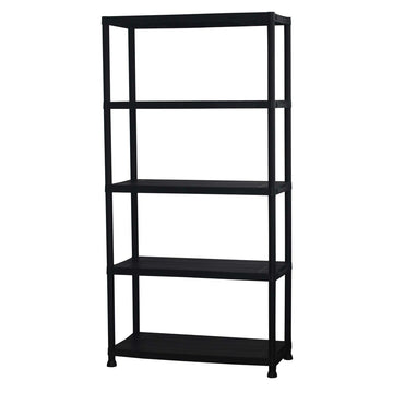 Marbueno Regal 5 Böden Kunststoff Schwarz 90x40x180 cm Garten 10539